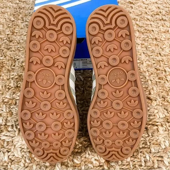 NWT Adidas Gazelle Bold Platform Gum Sole Shoes Silver Green Women’s Size 6 - Picture 12 of 14